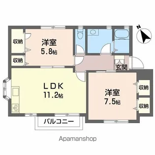 ファミールアルファ A棟【2階】の間取り