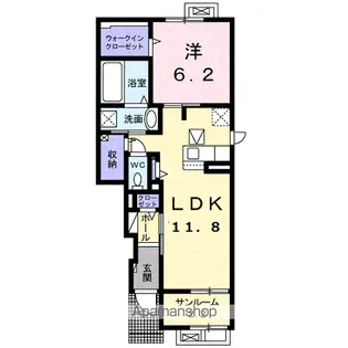 コジー ホーム ノース 二の宮【1階】の間取り