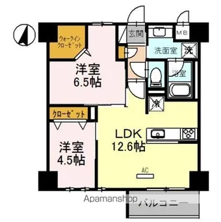 OUEST RIVIERE【6階】の間取り