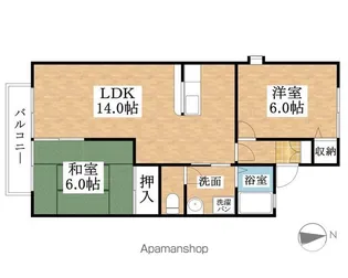 ブランニュー白山【2階】の間取り