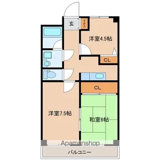 クオーレ白鳥【3階】の間取り