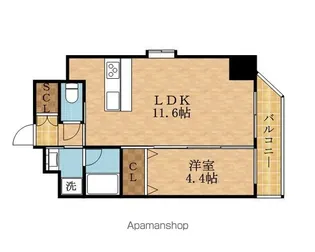 プレジオ都島本通【3階】の間取り