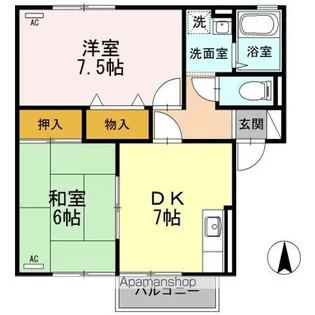2DKの間取り画像