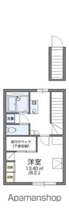 レオパレスプレミール鳥の木【206号室】の間取り