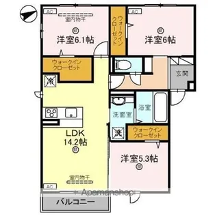 SOLEIL LEVANT(ソレイユ・ルヴァン)【2階】の間取り