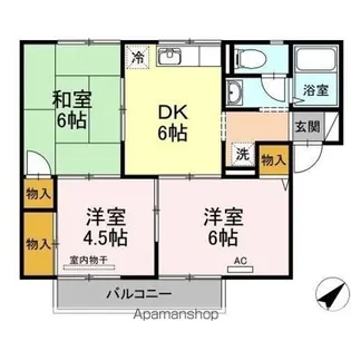 シャトルミヤケ A棟【A203号室】の間取り