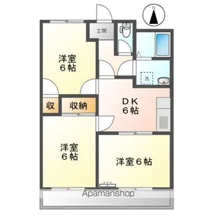 ハイツ新都田【1階】の間取り