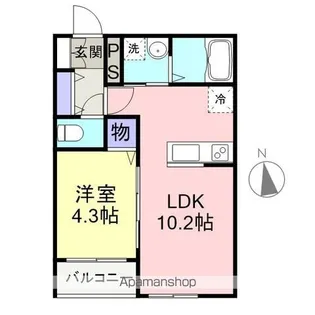 LA・MERINA【102号室】の間取り