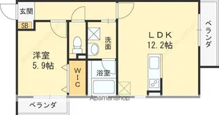 ヴァンヴェール楠根【1階】の間取り