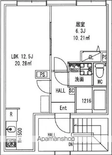 オーブリオン白金【5階】の間取り