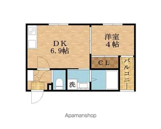 グリュック清水【203号室】の間取り