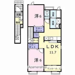 クレスト藤【2階】の間取り