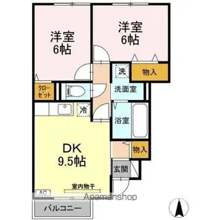 カリーノビータ【1階】の間取り