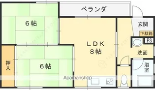 春日丘ハイツ【2階】の間取り