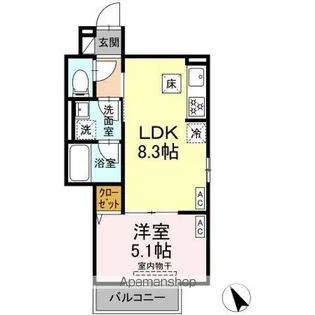 セレスティア関原II【1階】の間取り