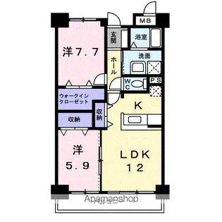 小牧ガーデンスクエア【4階】の間取り