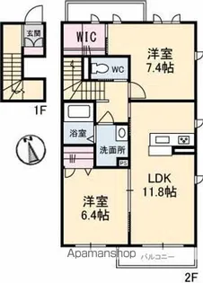 シャーメゾンセントリビエ【201号室】の間取り