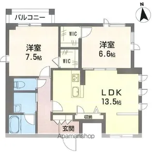 ティサージュ寺町【202号室号室】の間取り