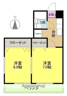 コーポ峰【201号室】の間取り