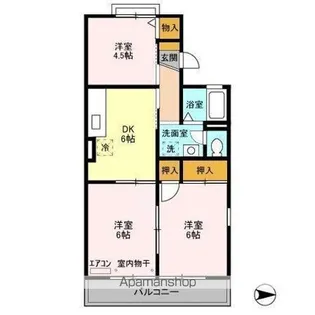 サンカーズ【201号室】の間取り
