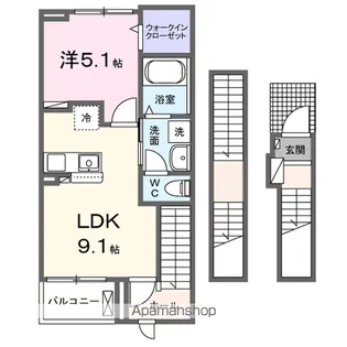 サン ウォーム V【3階】の間取り