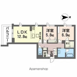 グリスィーヌ【103号室】の間取り