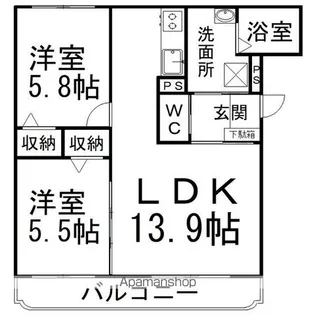 サンクレール常盤【2階】の間取り