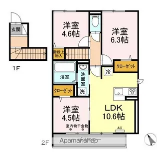 COZY長者原西 B棟【2階】の間取り