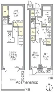 アジールコート都立大学【1階】の間取り