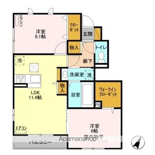 シエルボヌール【1階】の間取り