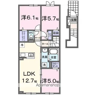 カーチス【2階】の間取り