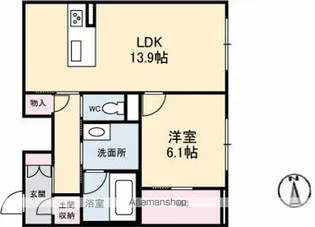 徳島県徳島市南田宮1丁目【マンション】の間取り