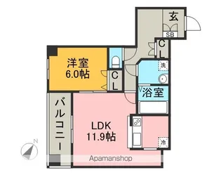 S-FORT警固タワー【6階】の間取り