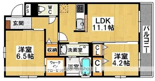 グランドシャーメゾン北花田【2階】の間取り