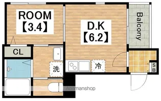 FeliceRoccoShojihigashi【202号室】の間取り