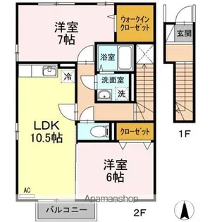 コーポラス上原【2階】の間取り