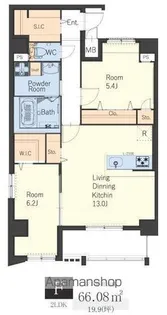 ヴィッラ アプリーレ 西新南【9階】の間取り