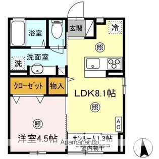 ティエドール B【2階】の間取り