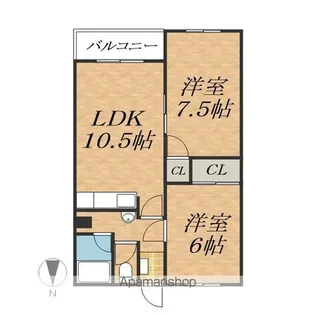 細田マンションⅡ【3階】の間取り