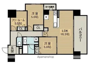 エスリード大津におの浜セントラル【3階】の間取り