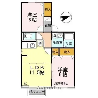 エスポワールさち【1階】の間取り