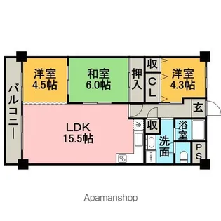 アンファミーユ西小路【301号室】の間取り