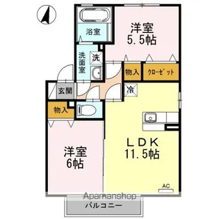 パークハイム(中津)【201号室】の間取り