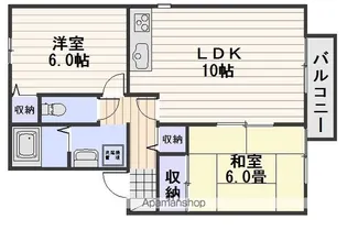 操山ハイツ【2階】の間取り