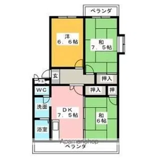 グランドール梅ヶ丘【101号室】の間取り