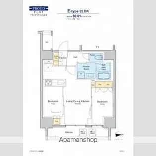 プラウドフラット日暮里【14階】の間取り