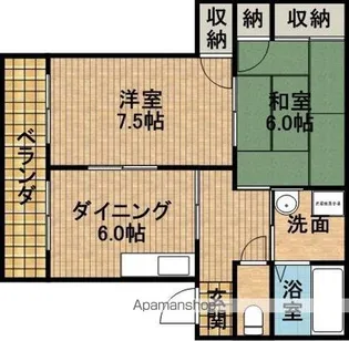 プチソフィアKAMO【1階】の間取り