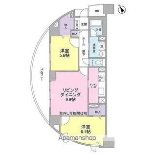 アーバンライフ月島駅前ウエスト【9階】の間取り