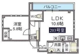 ラシーネONE PARK PLACEII【203号室号室】の間取り