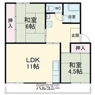 ルナルーチェ前浜【3階】の間取り